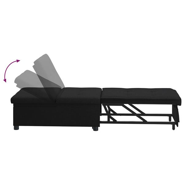 Grote foto vidaxl sofa bed zwart 194 x 67 x 37 cm stof huis en inrichting bankstellen