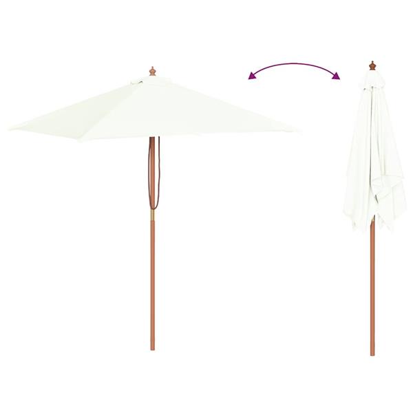 Grote foto vidaxl parasol met houten paal 150x200 cm zandkleurig tuin en terras overige tuin en terras