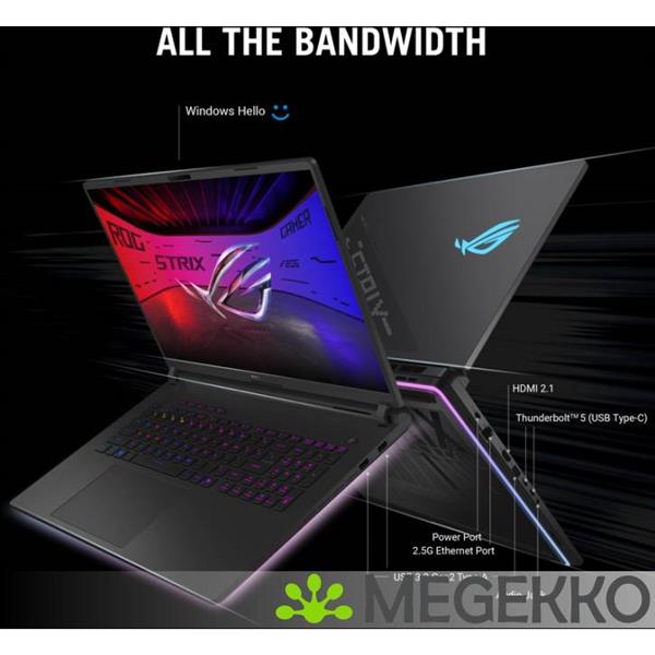 Grote foto asus rog strix scar 18 g835lx sa012w 18 core ultra 9 rtx 5090 24gb gaming laptop computers en software overige computers en software