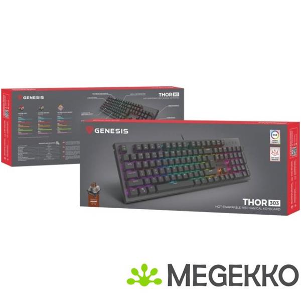 Grote foto genesis nkg 2177 thor 303 usb gaming toetsenbord in bruin computers en software toetsenborden