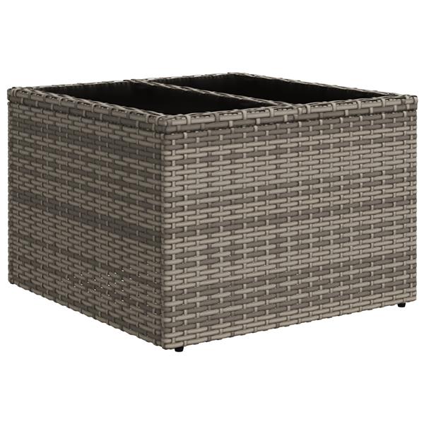 Grote foto vidaxl tuin sofa set met kussen met opslag 6 pcs grijs poly riet tuin en terras tuinmeubelen