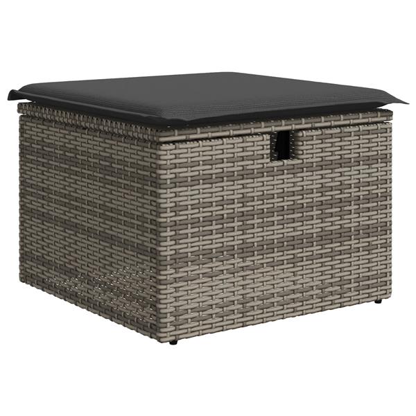 Grote foto vidaxl tuin sofa set met kussen met opslag 6 pcs grijs poly riet tuin en terras tuinmeubelen