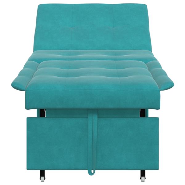Grote foto vidaxl slaapbank turquoise 67 x 194 x 38 cm fluweel huis en inrichting bankstellen