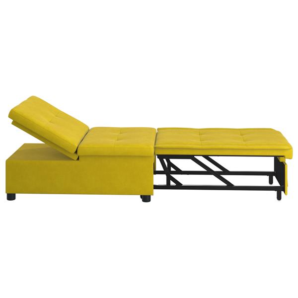 Grote foto vidaxl slaapbank geel 67 x 194 x 38 cm fluweel huis en inrichting bankstellen