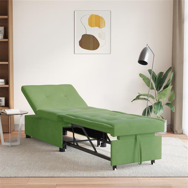 Grote foto vidaxl slaapbank lichtgroen 67 x 194 x 38 cm fluweel huis en inrichting bankstellen