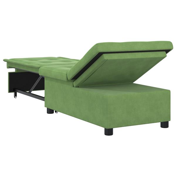 Grote foto vidaxl slaapbank lichtgroen 67 x 194 x 38 cm fluweel huis en inrichting bankstellen