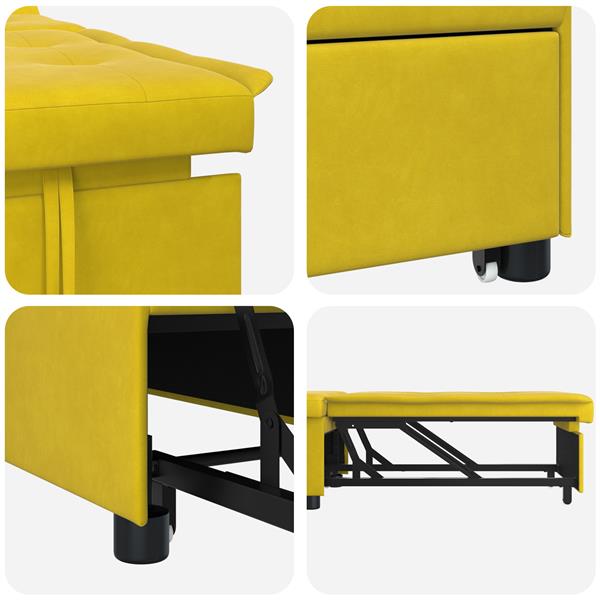 Grote foto vidaxl slaapbank geel 67 x 194 x 38 cm fluweel huis en inrichting bankstellen