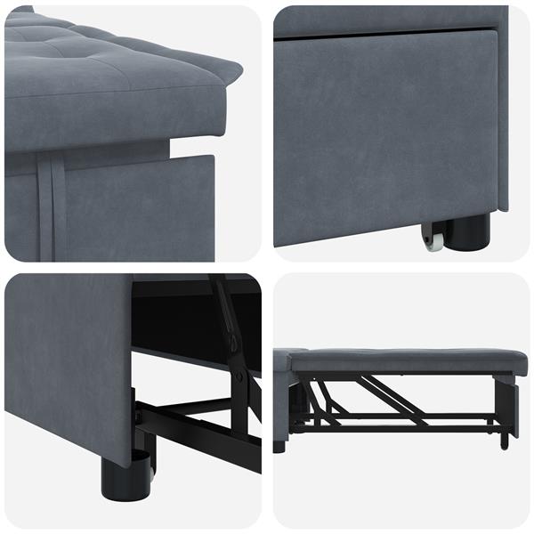 Grote foto vidaxl slaapbank donkergrijs 67 x 194 x 38 cm fluweel huis en inrichting bankstellen