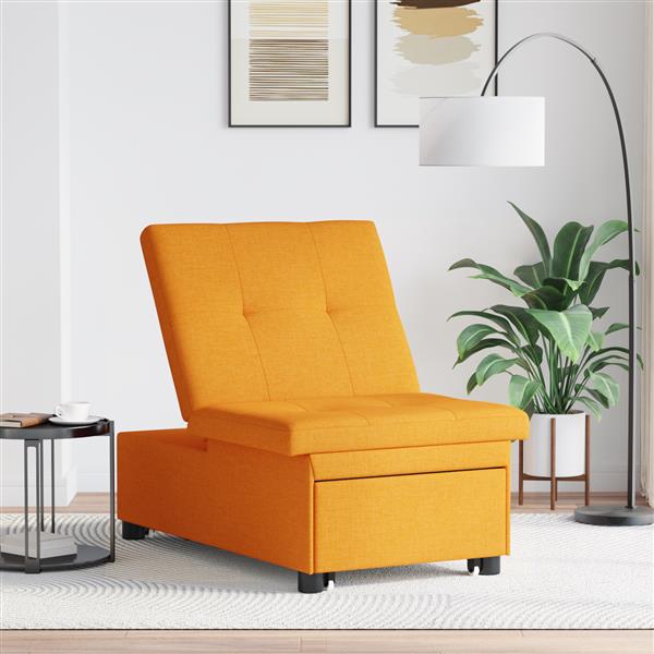 Grote foto vidaxl sofa bed donkergeel 194 x 67 x 37 cm stof huis en inrichting bankstellen