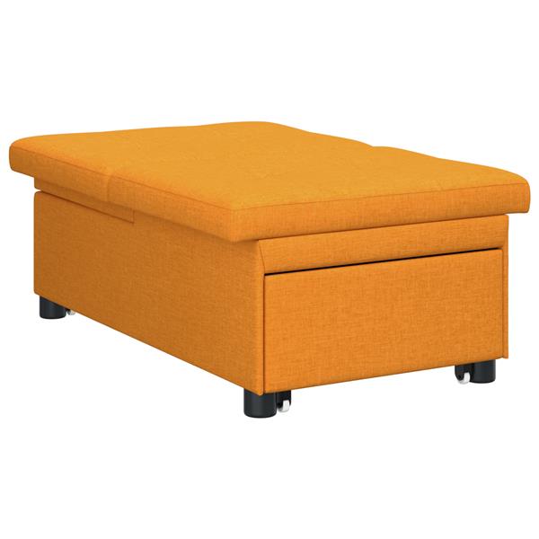 Grote foto vidaxl sofa bed donkergeel 194 x 67 x 37 cm stof huis en inrichting bankstellen