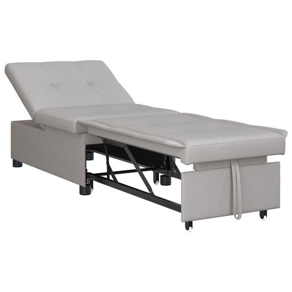 Grote foto vidaxl sofa bed grijs 194 x 67 x 37 cm stof huis en inrichting bankstellen