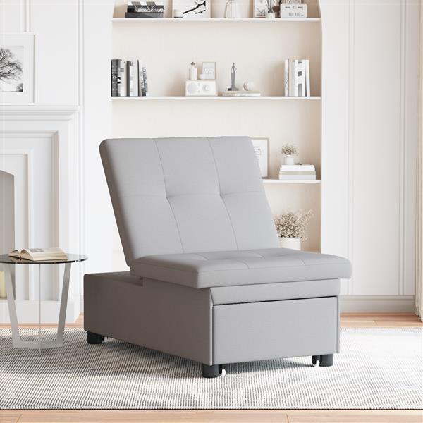 Grote foto vidaxl sofa bed grijs 194 x 67 x 37 cm stof huis en inrichting bankstellen