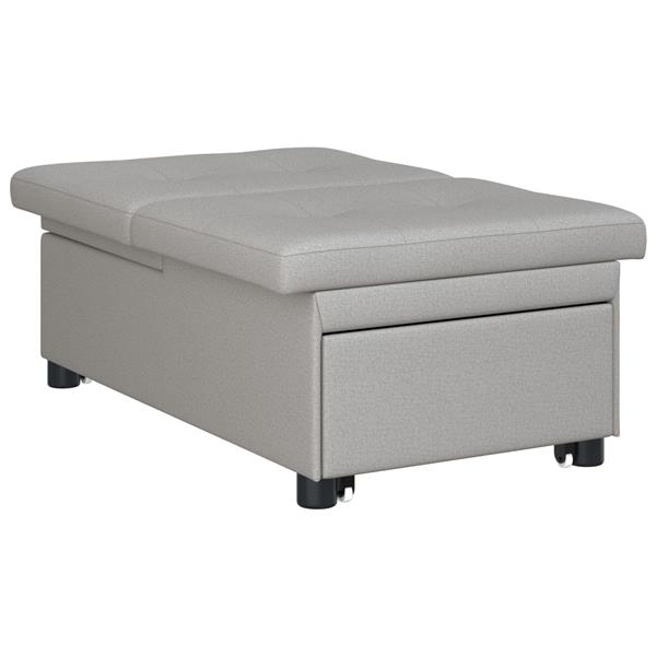 Grote foto vidaxl sofa bed grijs 194 x 67 x 37 cm stof huis en inrichting bankstellen