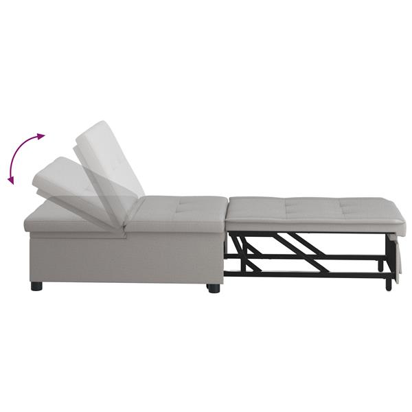 Grote foto vidaxl sofa bed grijs 194 x 67 x 37 cm stof huis en inrichting bankstellen