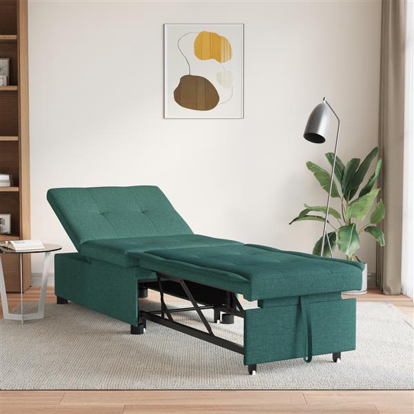 Grote foto vidaxl sofa bed donkergroen 194 x 67 x 37 cm stof huis en inrichting bankstellen