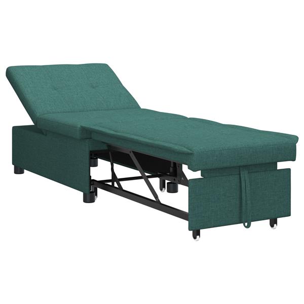 Grote foto vidaxl sofa bed donkergroen 194 x 67 x 37 cm stof huis en inrichting bankstellen