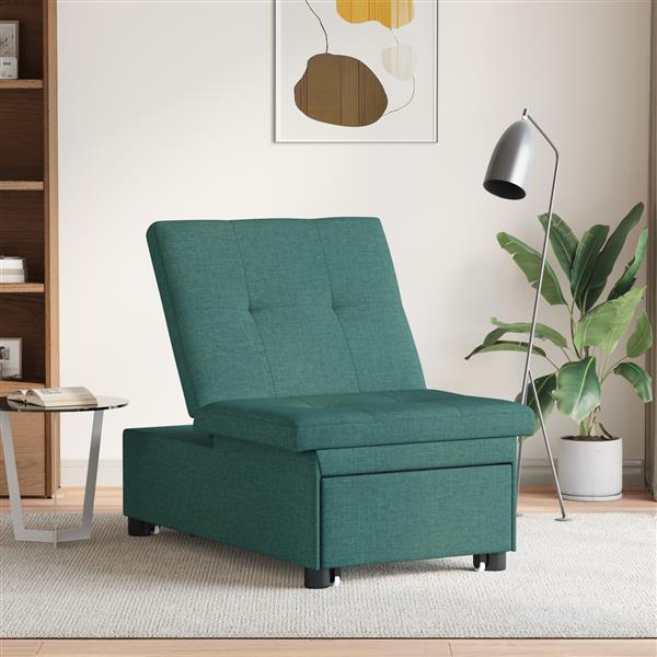 Grote foto vidaxl sofa bed donkergroen 194 x 67 x 37 cm stof huis en inrichting bankstellen