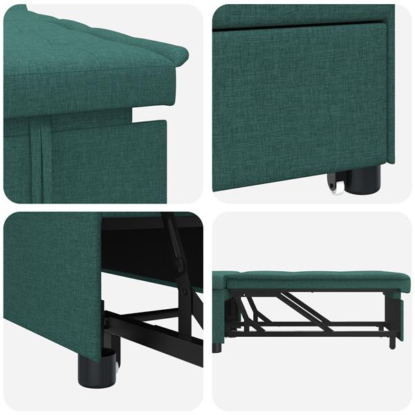 Grote foto vidaxl sofa bed donkergroen 194 x 67 x 37 cm stof huis en inrichting bankstellen