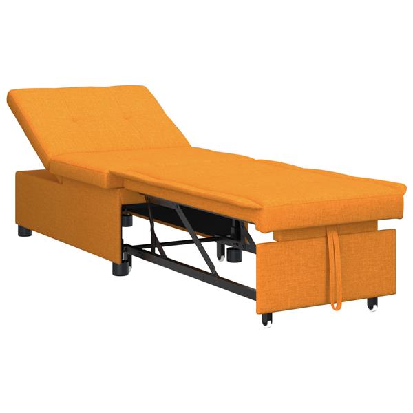 Grote foto vidaxl sofa bed donkergeel 194 x 67 x 37 cm stof huis en inrichting bankstellen