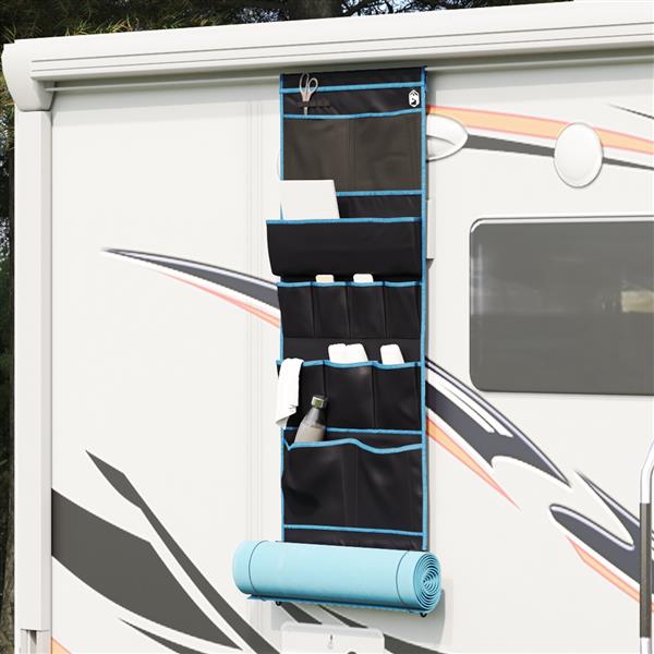 Grote foto vidaxl opbergtas zwart en blauw 161 x 58.5 cm oxford caravans en kamperen tenten