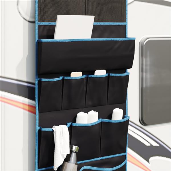Grote foto vidaxl opbergtas zwart en blauw 161 x 58.5 cm oxford caravans en kamperen tenten
