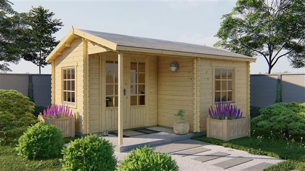 Grote foto blokhut tuinhuis johan 34 mm vuren tuin en terras tuinhuisjes en blokhutten