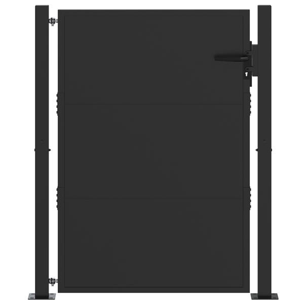 Grote foto vidaxl tuinpoort tuindeur 105x200 cm cortenstaal zwart 100 x 150 cm tuin en terras hekken en schuttingen
