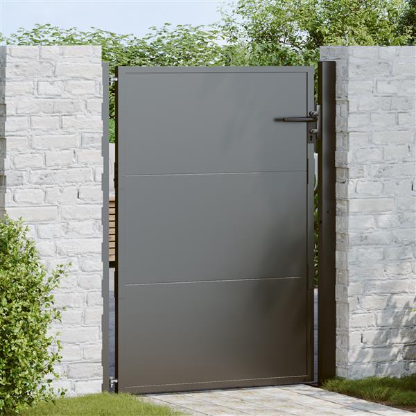 Grote foto vidaxl tuinpoort tuindeur 105x200 cm cortenstaal zwart 100 x 125 cm tuin en terras hekken en schuttingen
