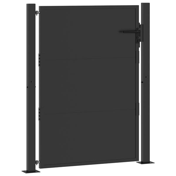 Grote foto vidaxl tuinpoort tuindeur 105x200 cm cortenstaal zwart 100 x 125 cm tuin en terras hekken en schuttingen