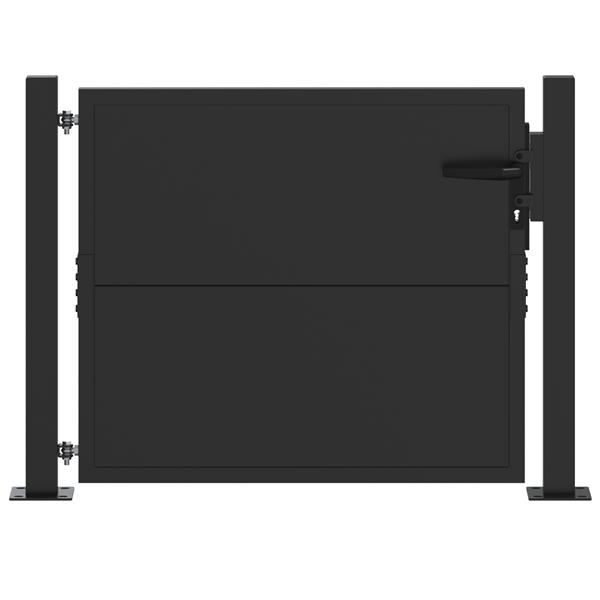 Grote foto vidaxl tuinpoort tuindeur 105x200 cm cortenstaal zwart 100 x 100 cm tuin en terras hekken en schuttingen