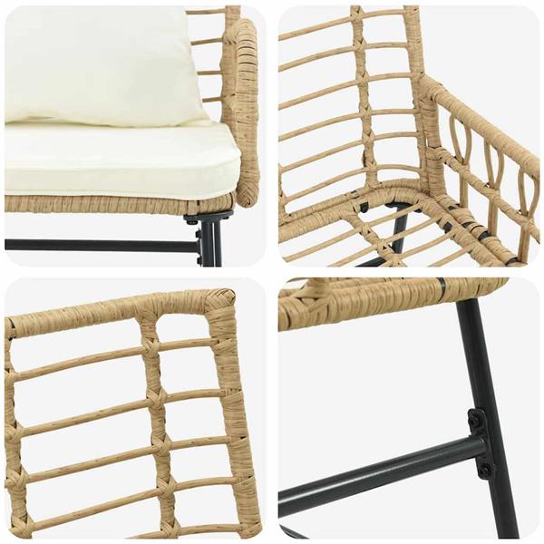 Grote foto vidaxl tuin eettafelset 3 pcs bruin en cr me poly rattan tuin en terras tuinmeubelen