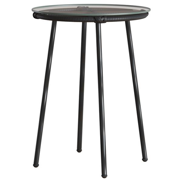 Grote foto vidaxl tuin eetset 3 pcs bruin en cr me poly riet staal tuin en terras tuinmeubelen