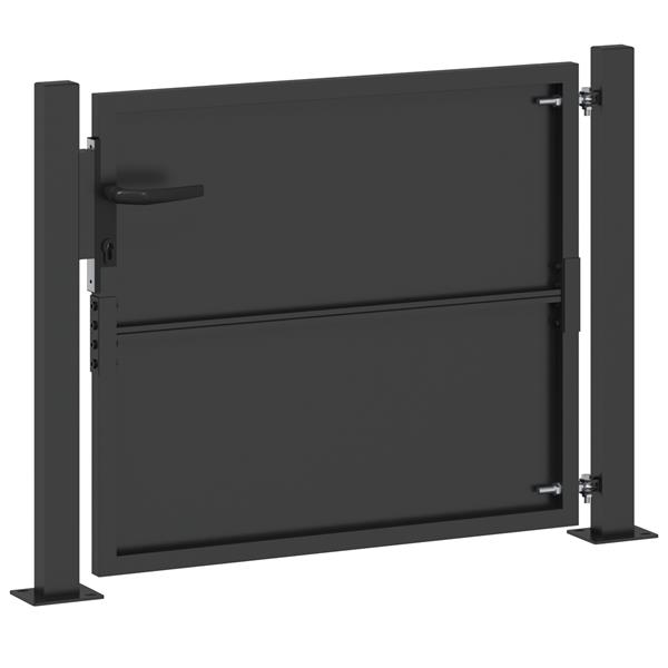 Grote foto vidaxl tuinpoort tuindeur 105x200 cm cortenstaal zwart 100 x 100 cm tuin en terras hekken en schuttingen