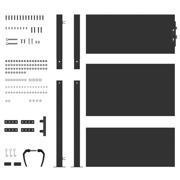 Grote foto vidaxl tuinpoort met slot zwart 85 x 130 cm gepoedercoat staal tuin en terras hekken en schuttingen
