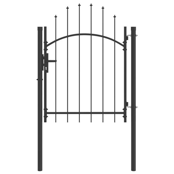Grote foto vidaxl tuinpoort hekpoort grijs 100 x 125 cm 125 x 100 cm staal tuin en terras hekken en schuttingen