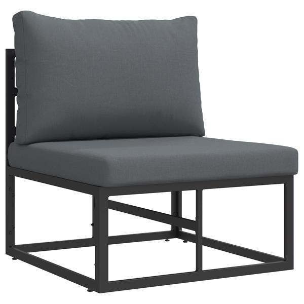 Grote foto vidaxl tuin sofa set met kussen 3 pcs zwart aluminium tuin en terras tuinmeubelen