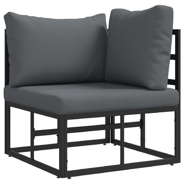 Grote foto vidaxl tuin sofa set met kussen 3 pcs zwart aluminium tuin en terras tuinmeubelen