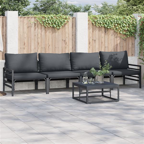 Grote foto vidaxl tuin sofa set antraciet staal tuin en terras tuinmeubelen
