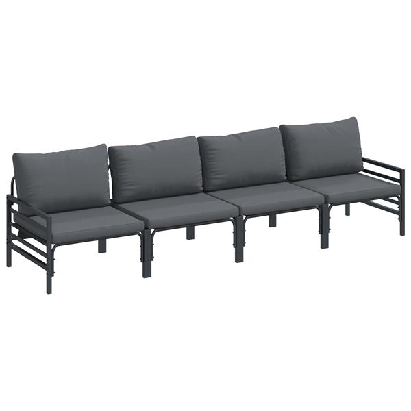 Grote foto vidaxl tuin sofa set antraciet staal tuin en terras tuinmeubelen