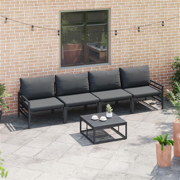Grote foto vidaxl tuin sofa set antraciet staal tuin en terras tuinmeubelen