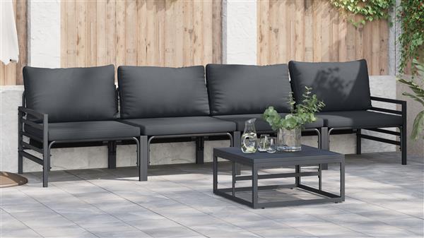 Grote foto vidaxl tuin sofa set antraciet staal tuin en terras tuinmeubelen