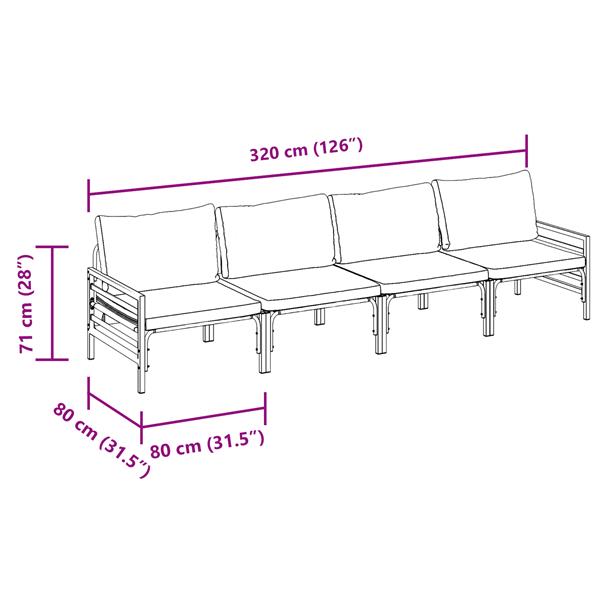 Grote foto vidaxl tuin sofa set antraciet staal tuin en terras tuinmeubelen