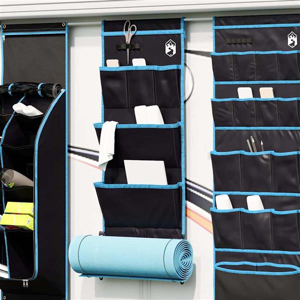 Grote foto vidaxl opbergtas met opslag zwart en blauw 91 x 47.5 cm oxford caravans en kamperen tenten