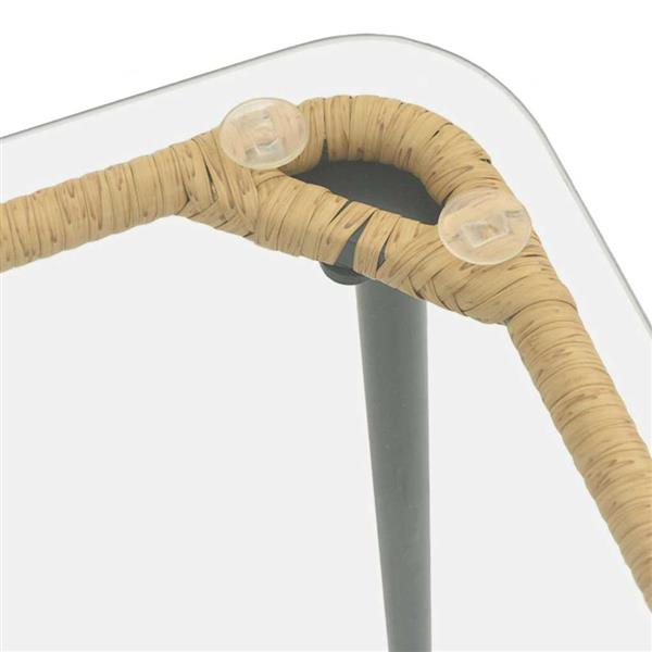 Grote foto vidaxl tuinstafel naturel 80 x 40 x 45.5 cm poly riet tuin en terras tuinmeubelen