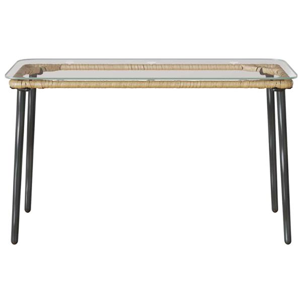 Grote foto vidaxl tuinstafel naturel 80 x 40 x 45.5 cm poly riet tuin en terras tuinmeubelen