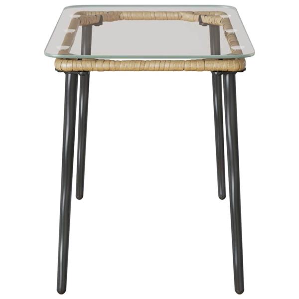 Grote foto vidaxl tuinstafel naturel 80 x 40 x 45.5 cm poly riet tuin en terras tuinmeubelen