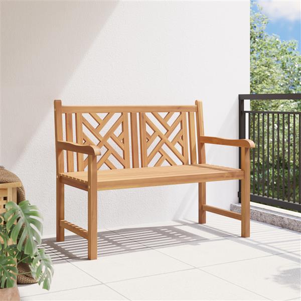 Grote foto vidaxl tuinbank bruin 114 x 60 x 90 cm massief teakhout tuin en terras tuinmeubelen