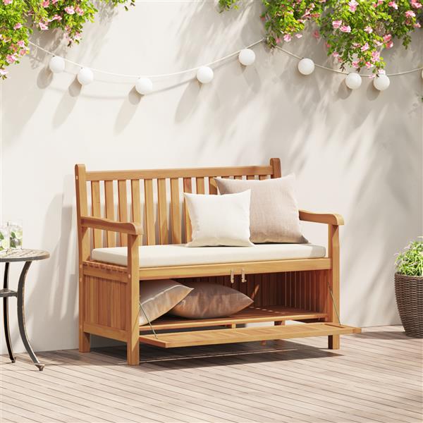 Grote foto vidaxl tuinkast bank bruin 114 x 60 x 90 cm massief teakhout tuin en terras tuinmeubelen