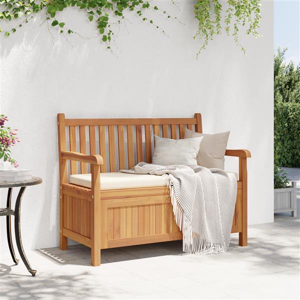 Grote foto vidaxl tuinkast bank bruin 114 x 60 x 90 cm massief teakhout tuin en terras tuinmeubelen