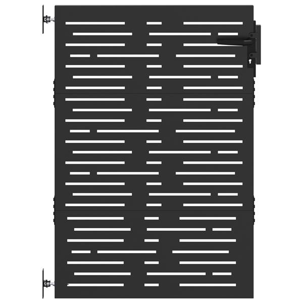 Grote foto vidaxl tuinpoort met slot zwart 85 x 150 cm poedergecoat staal tuin en terras hekken en schuttingen